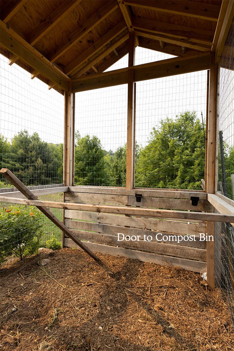 Create an opening from the Chicken Coop to the Compost