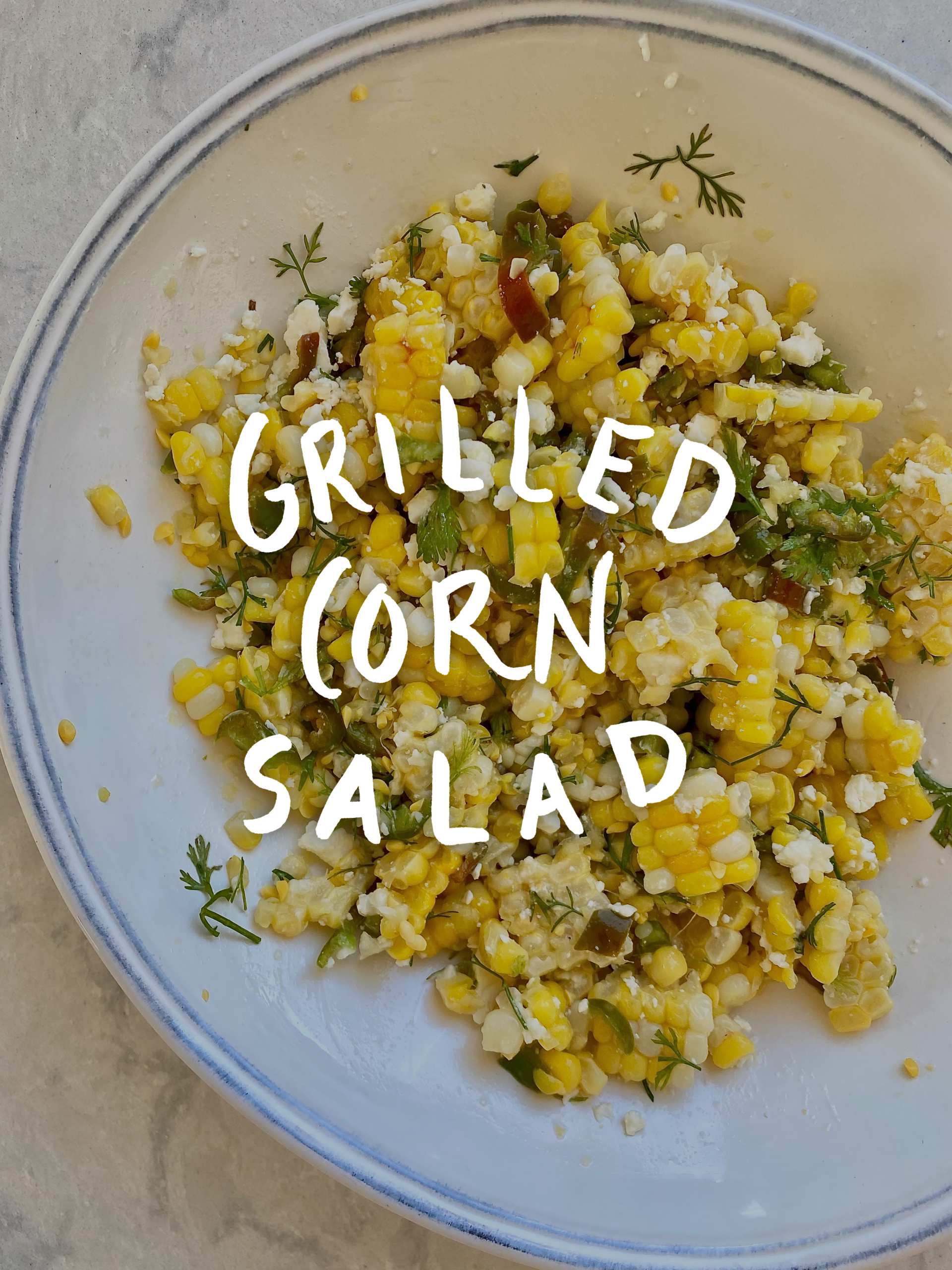 Best Grilled Corn Salad Recipe - a bowl of grilled corn salad