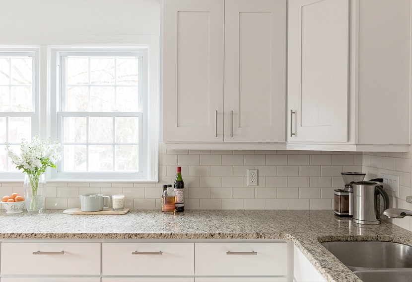 bright modern and white kitchen cabinets - painting remodel