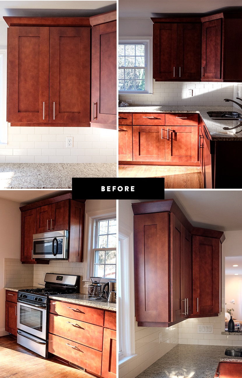 before image of cabinets before painting kitchen cabinets white