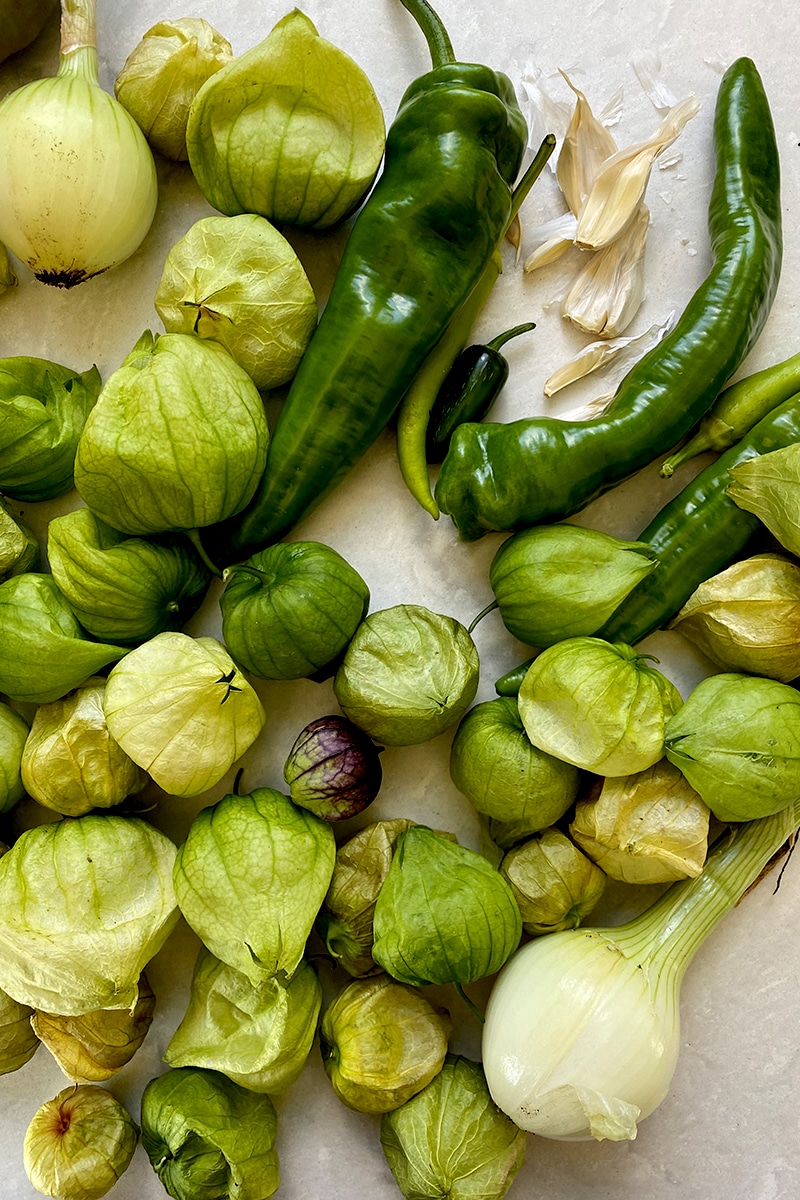 Ingredients for Tomatillo Salsa Verde Recipe