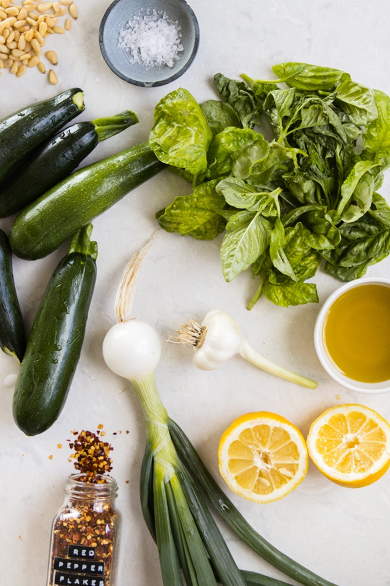 Ingredients for the best Sauteéd Zucchini