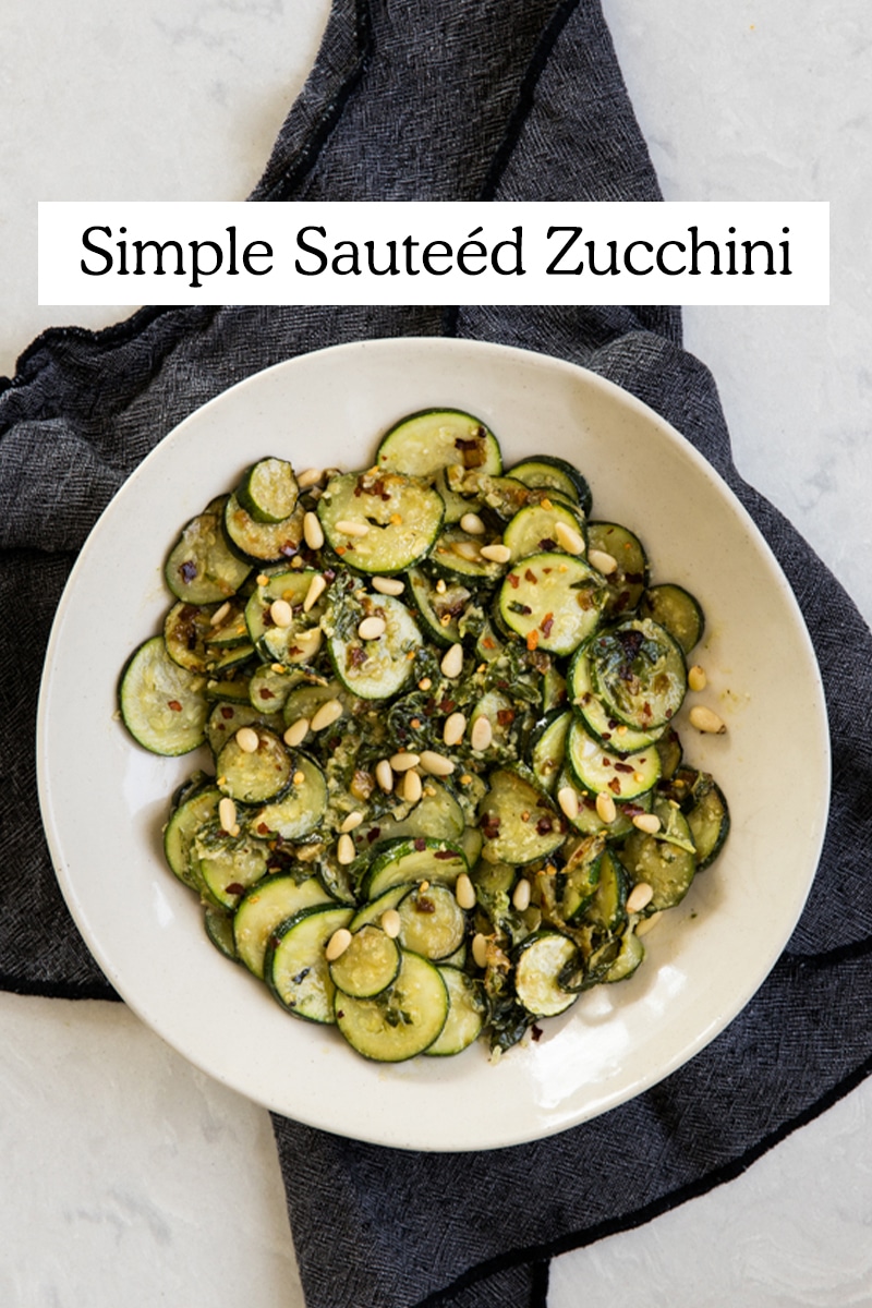 Image of the best Sautéed Zucchini in a white bowl