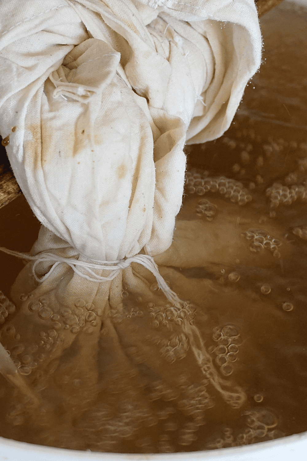 Compost steeping like a tea in water