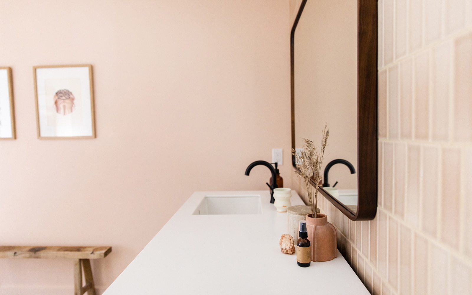 basement bathroom - Building Home. Our basement bathroom oasis is also full of utility for our guests and life. See how we created it all with Fireclay Tile.